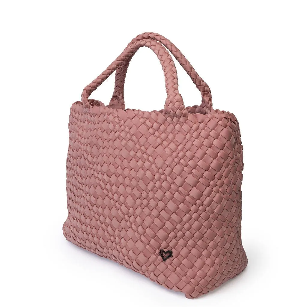 London Large Woven Tote - Rose