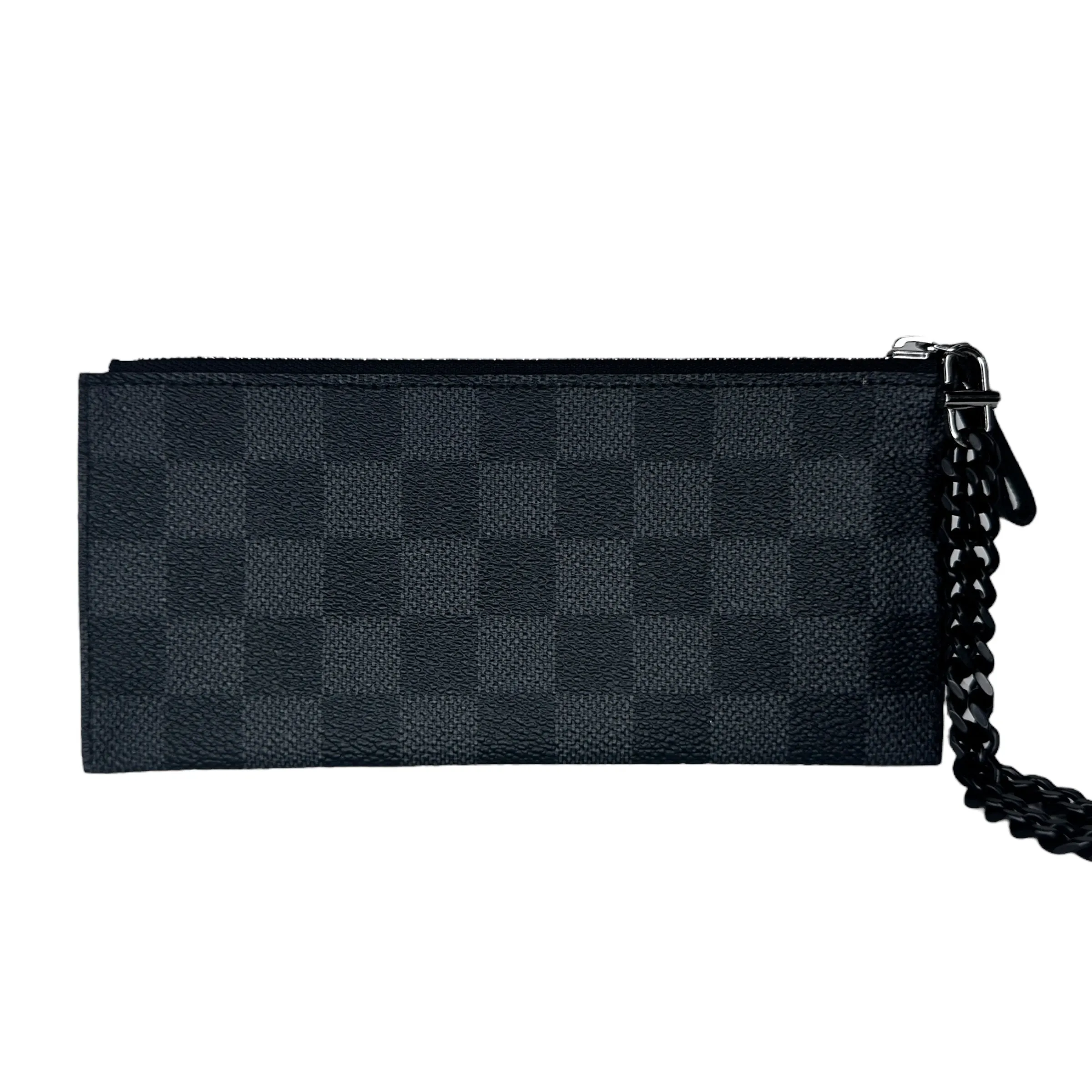 LOUIS VUITTON Damier Graphite Zip Pouch with Wrist Chain