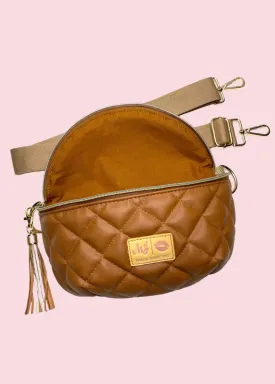 Makeup Junkie Bags - Quilted Cognac Sidekick [Pre-Order]