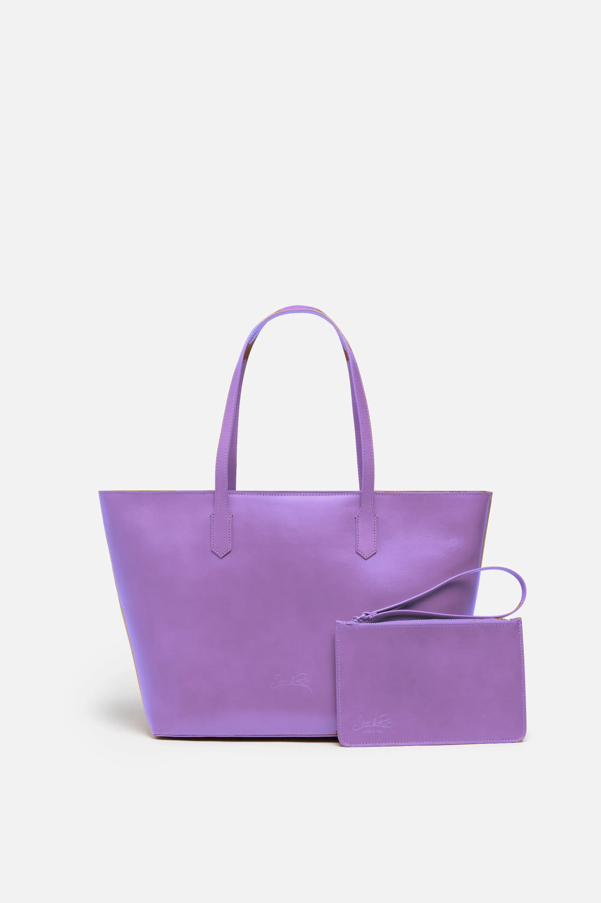 Manila All Purpose Large Carryall Leather Tote Bag in Lilac