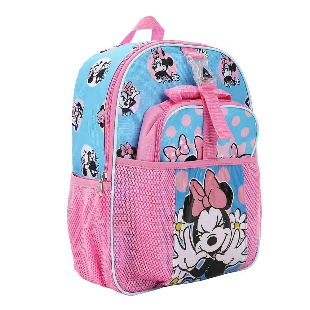 Minnie Mouse Be Kind Be True Be Brave Be You Kids 14" Backpack and Lunch Bag 4 Piece Set