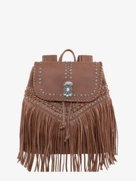 Montana West Fringe Concho Drawstring Backpack