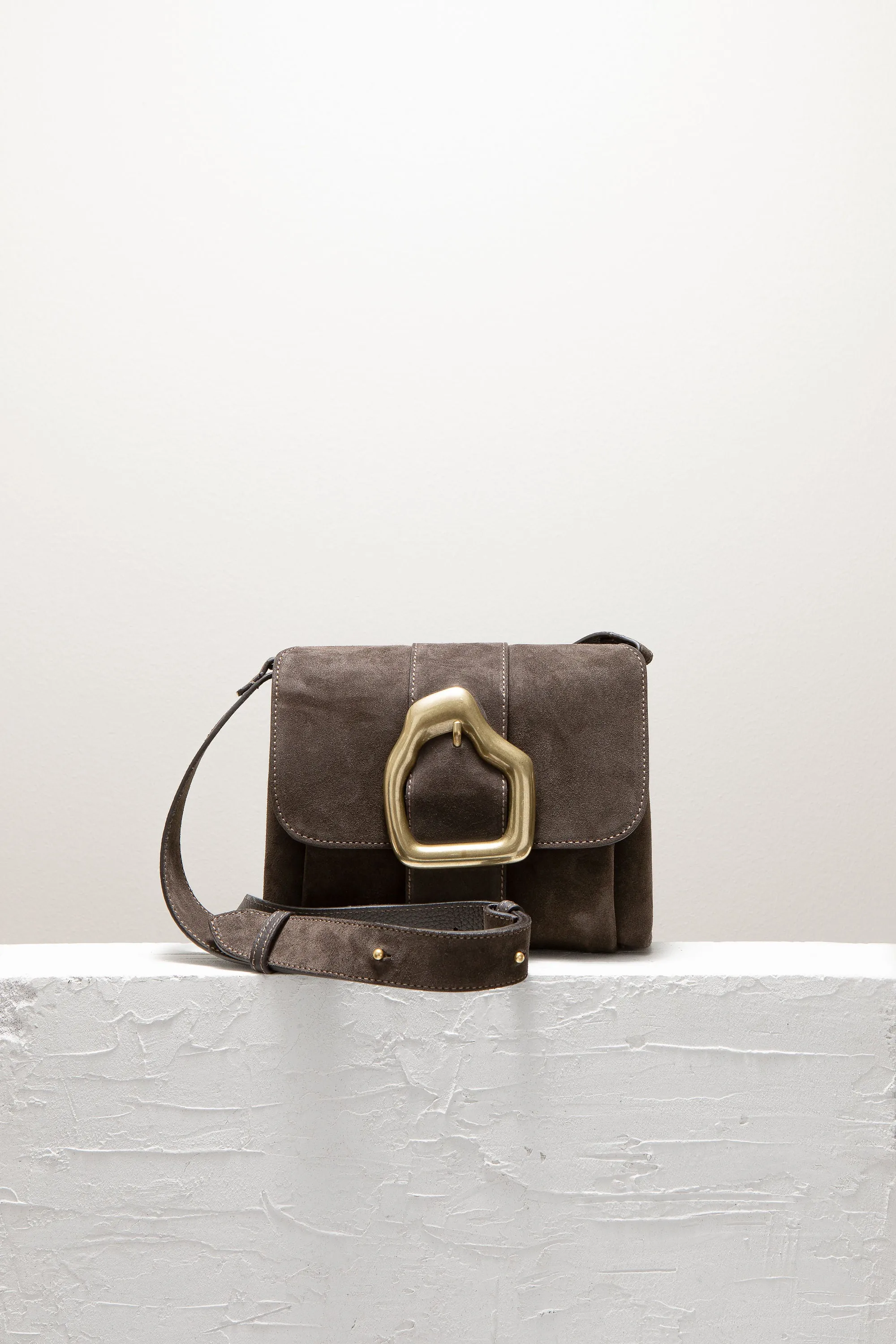 NAMI MINI Ebony Suede Cross-body bag