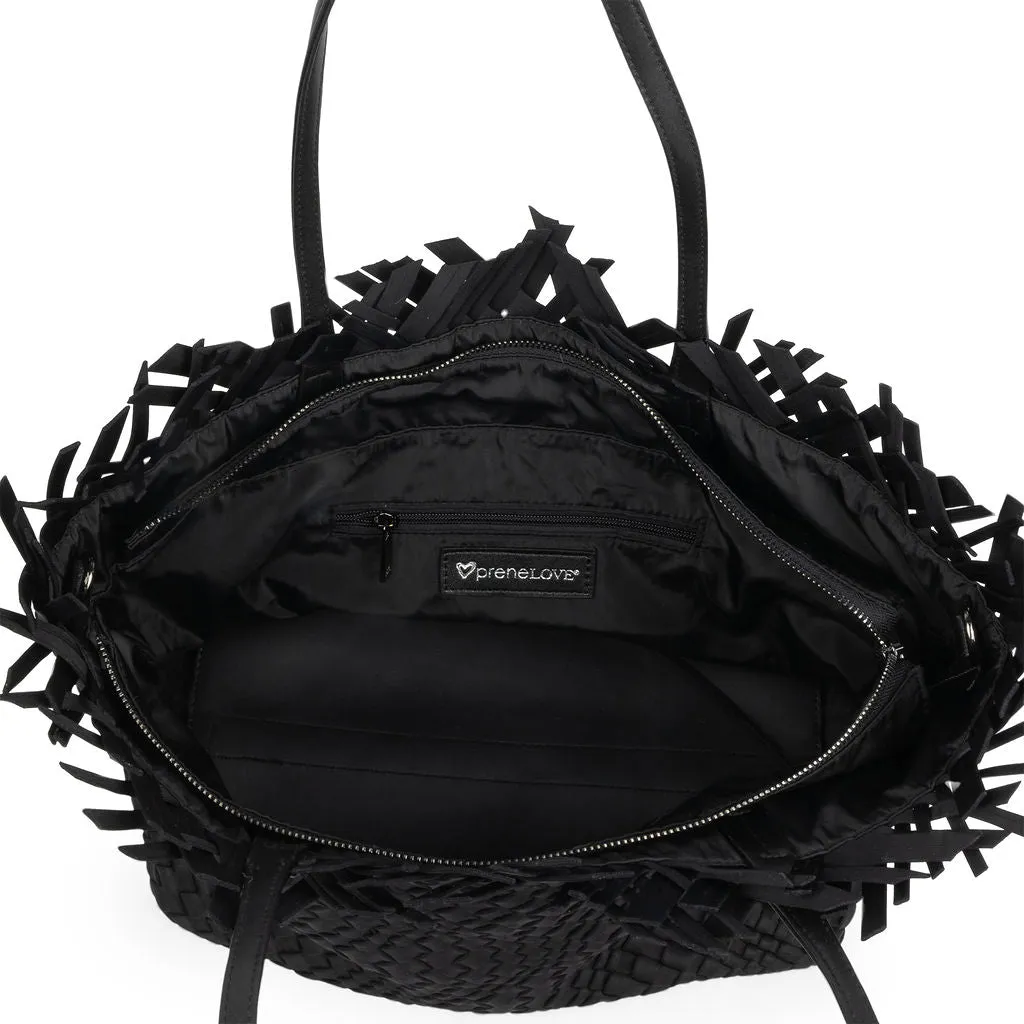 NEW Vulcan Woven Large Tote (Fringed Top) - Black