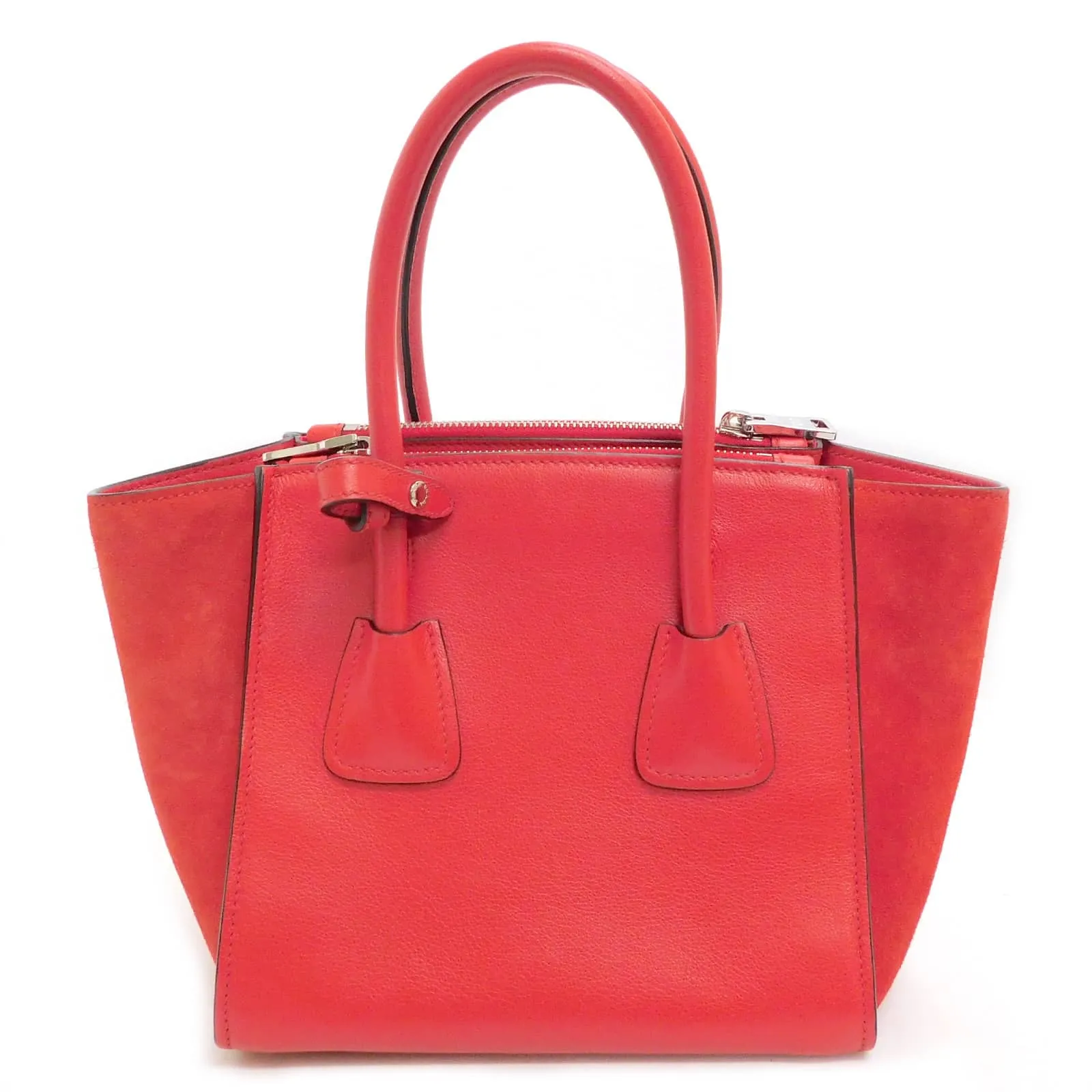 Prada Double Zip Handbag Mini Red