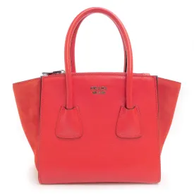 Prada Double Zip Handbag Mini Red