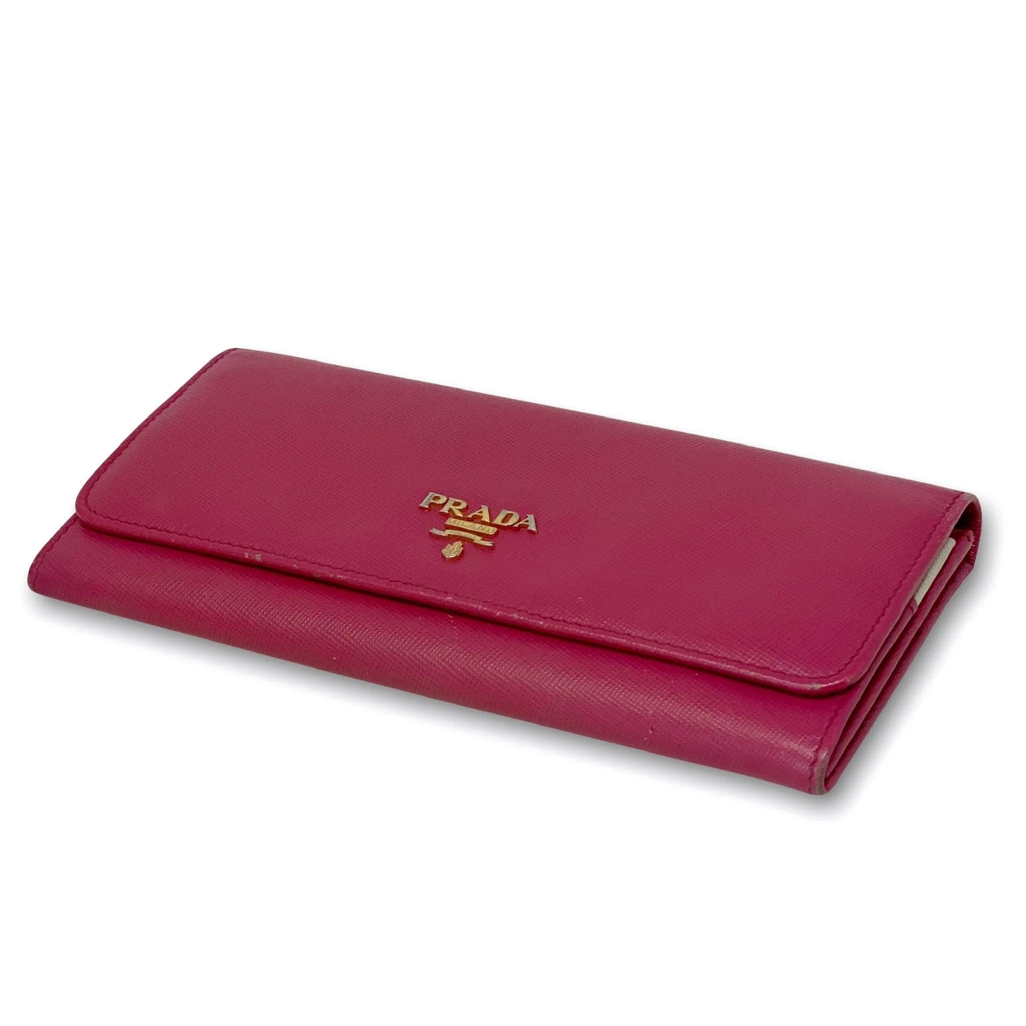 Prada Peony Pink Saffiano Long Wallet