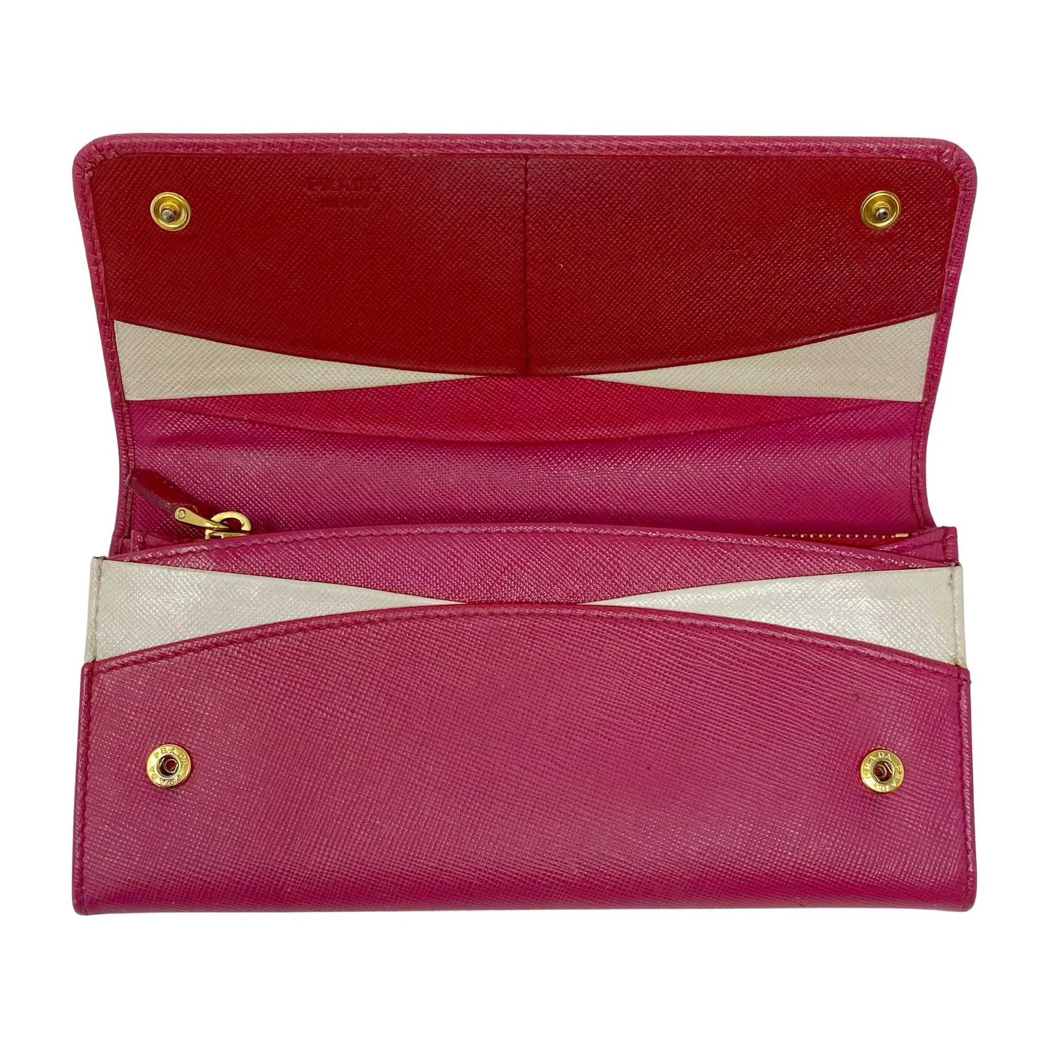 Prada Peony Pink Saffiano Long Wallet