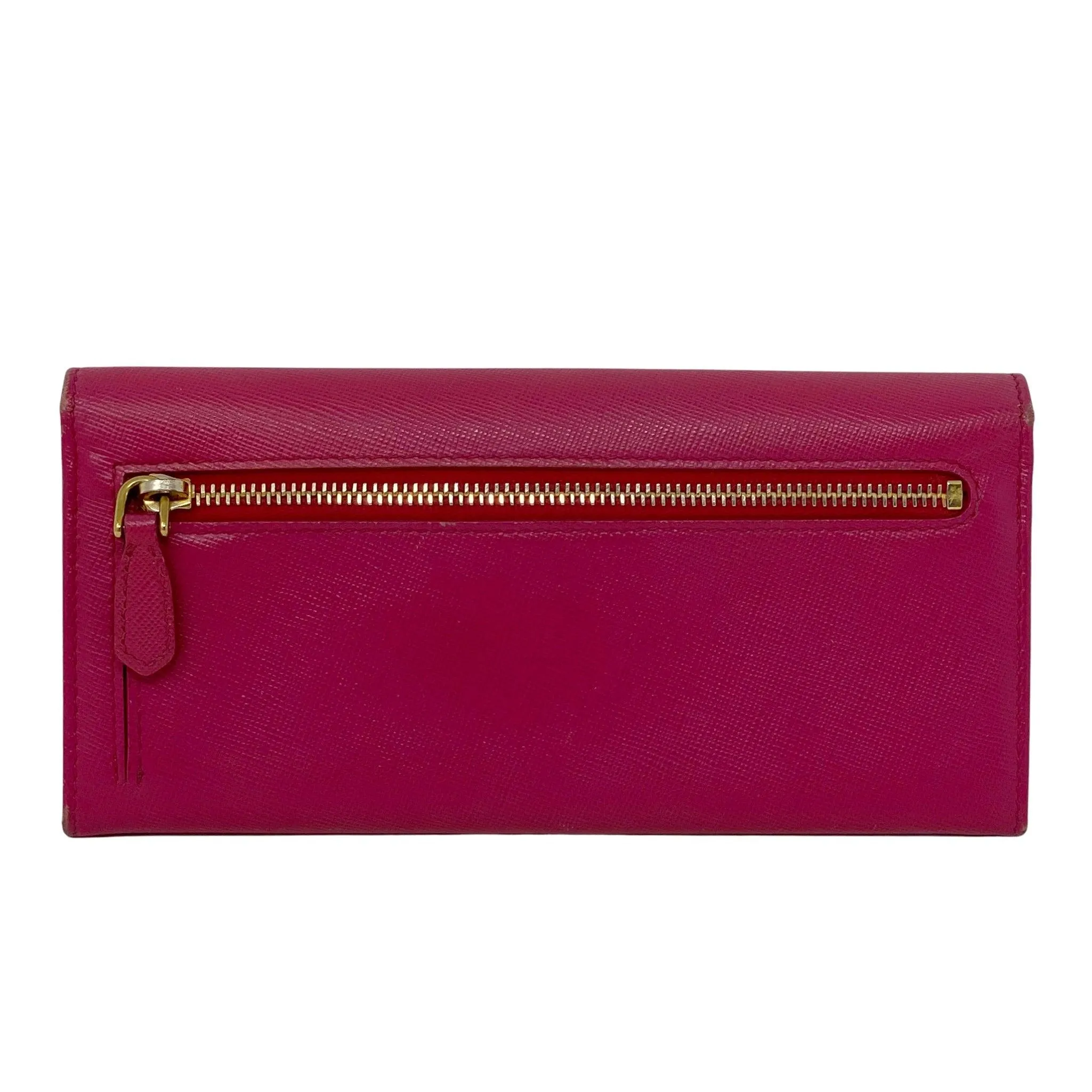 Prada Peony Pink Saffiano Long Wallet