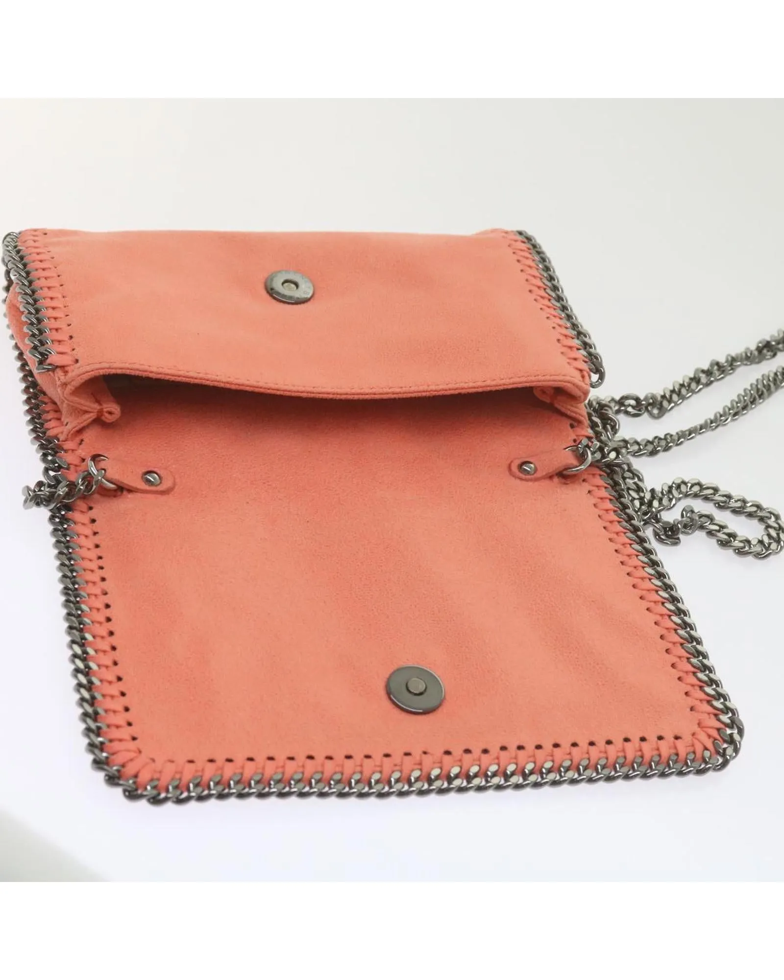 Quilted Falabella Shoulder Bag in Orange Suede by Stella McCartney