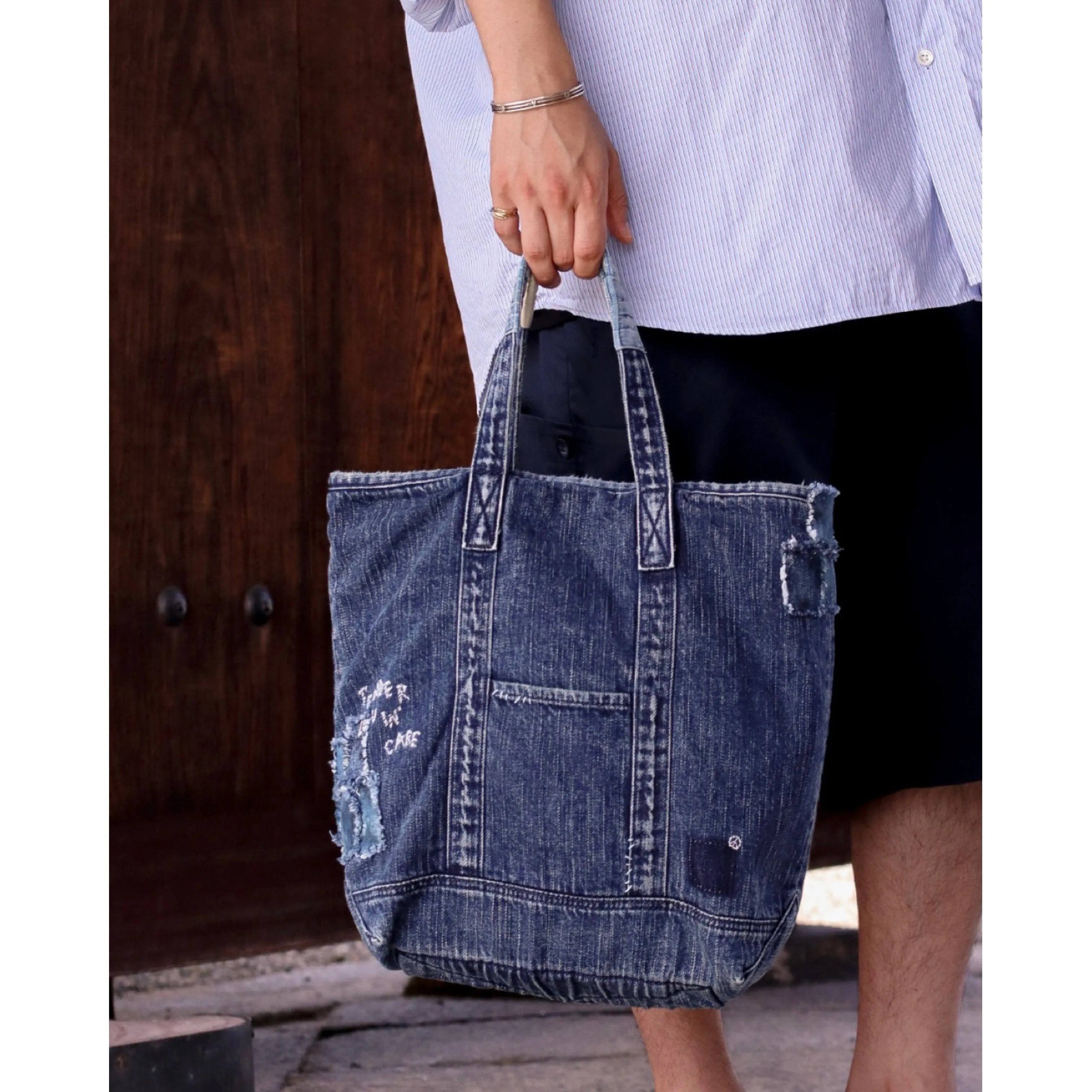 "KYOTO EXCLUSIVE" CUSTOM VINTAGE DENIM TOTE BAG ③