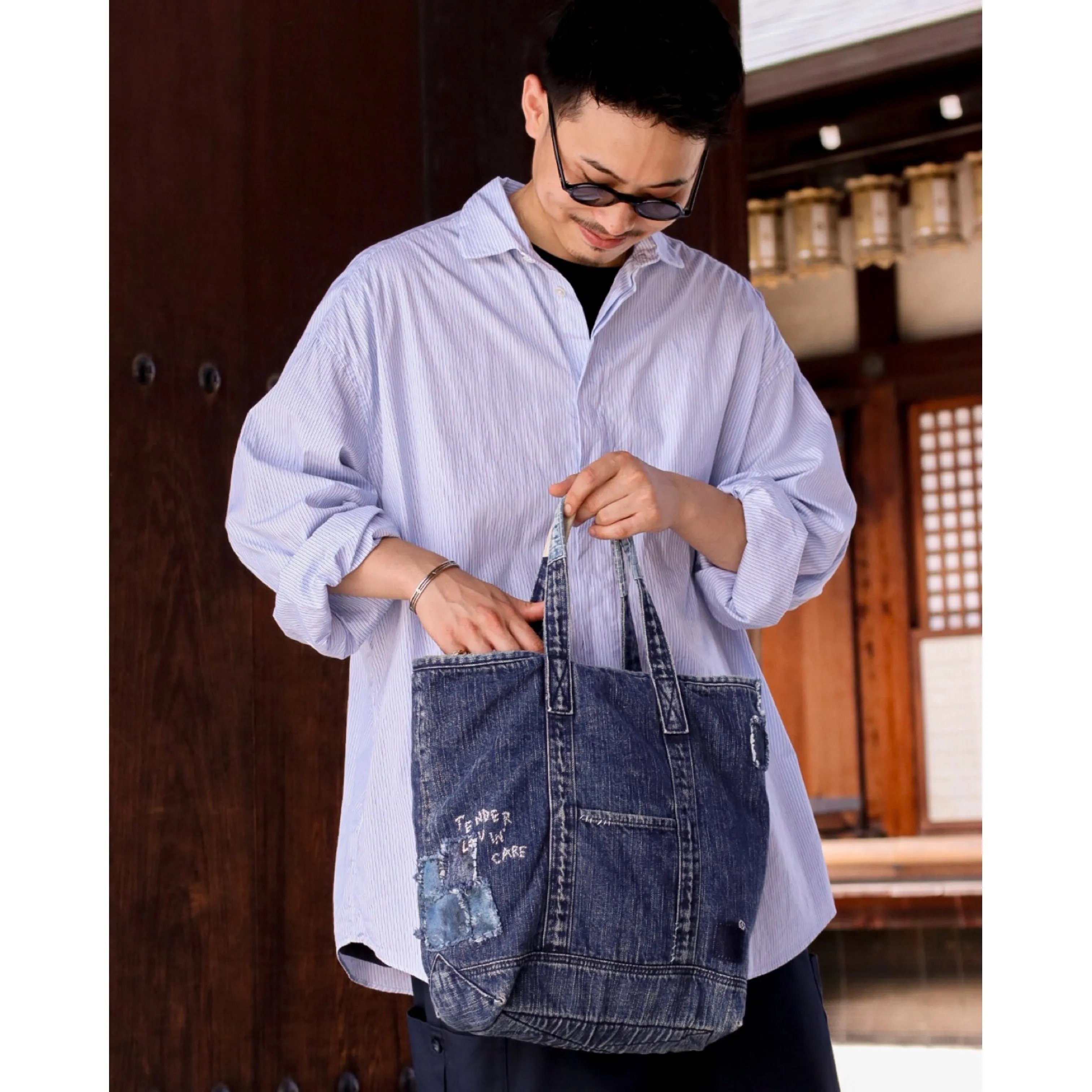 "KYOTO EXCLUSIVE" CUSTOM VINTAGE DENIM TOTE BAG ③