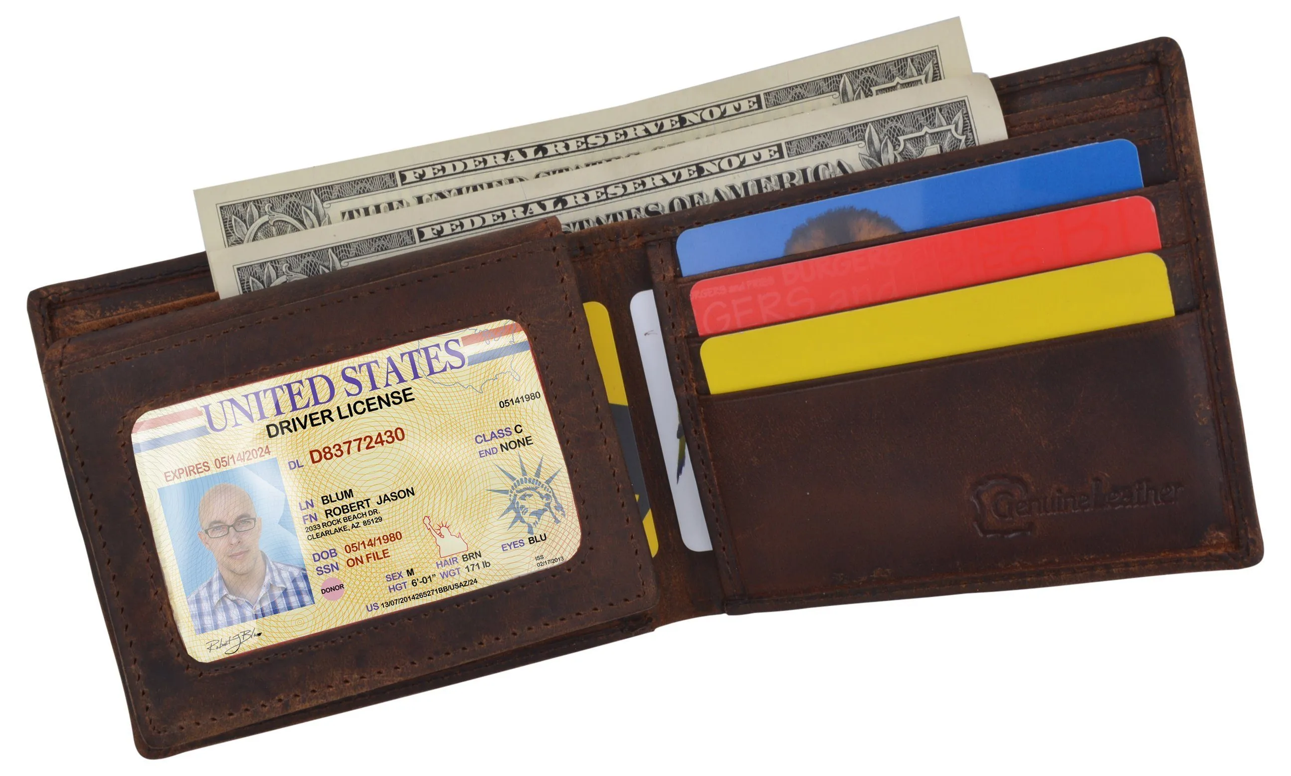 RFID Rustic Men Wallet-Chicago Design Craft Stamp