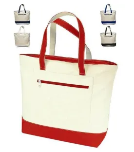 SET OF 24 HEAVY CANVAS ZIPPERED SHOPPING TOTE BAGS