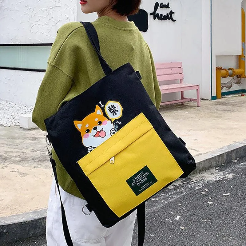 Shiba Inu Kawaii Cartoon Shoulder Bag - Akita Dog Lover Gift Tote Bag