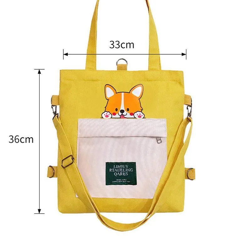 Shiba Inu Kawaii Cartoon Shoulder Bag - Akita Dog Lover Gift Tote Bag