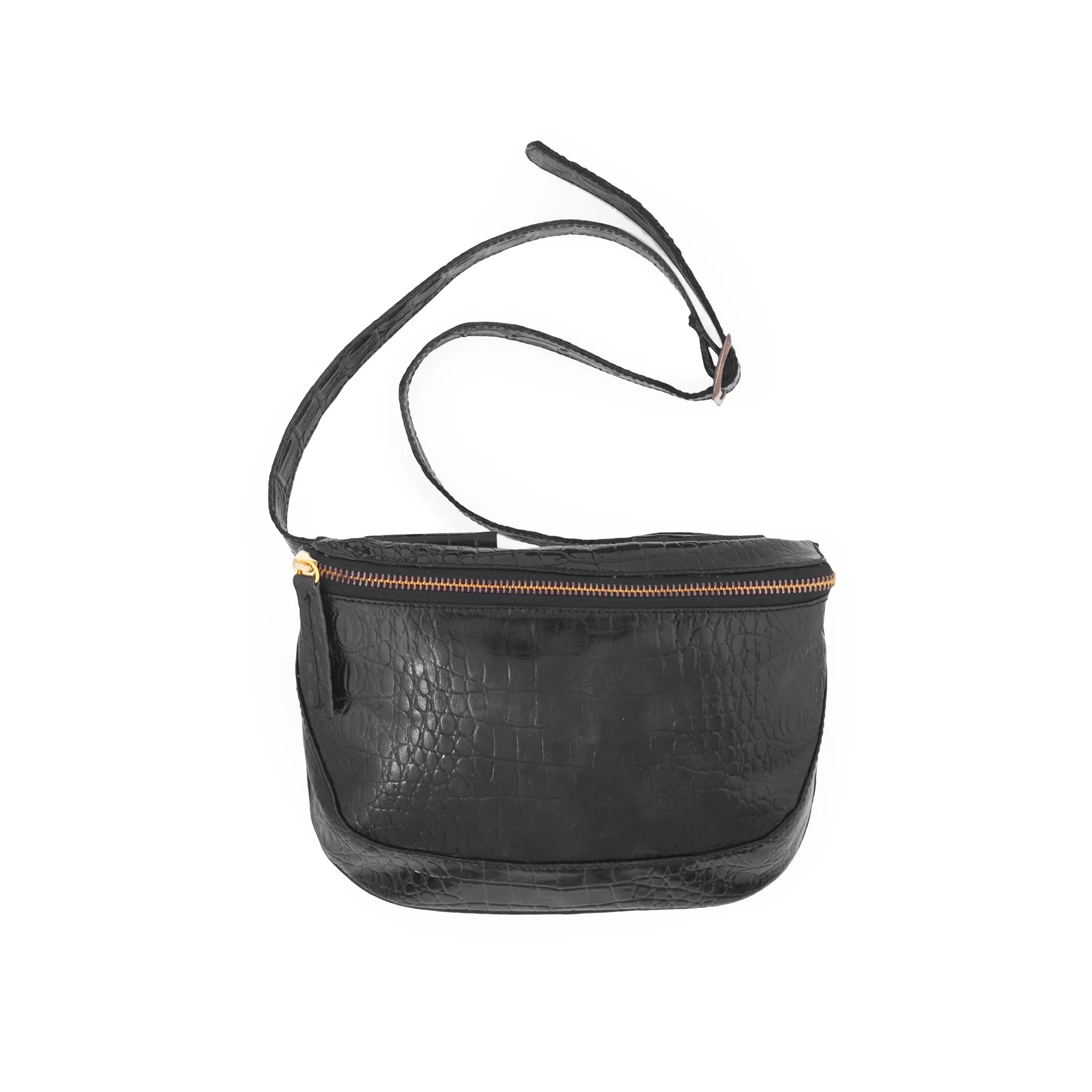 Soho-Black Leather Fanny Pack