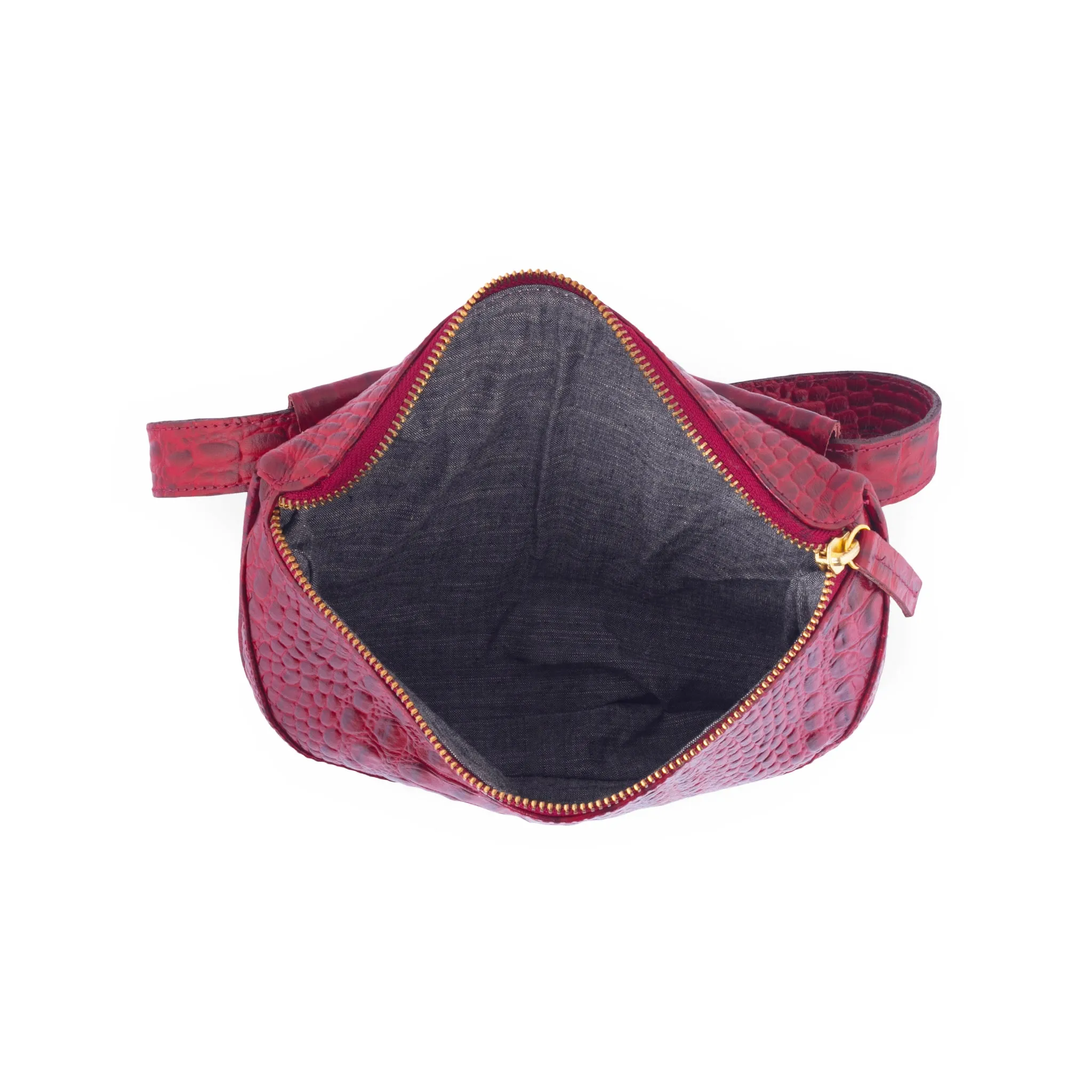 Soho-Croco Belt Bag-Burgundy