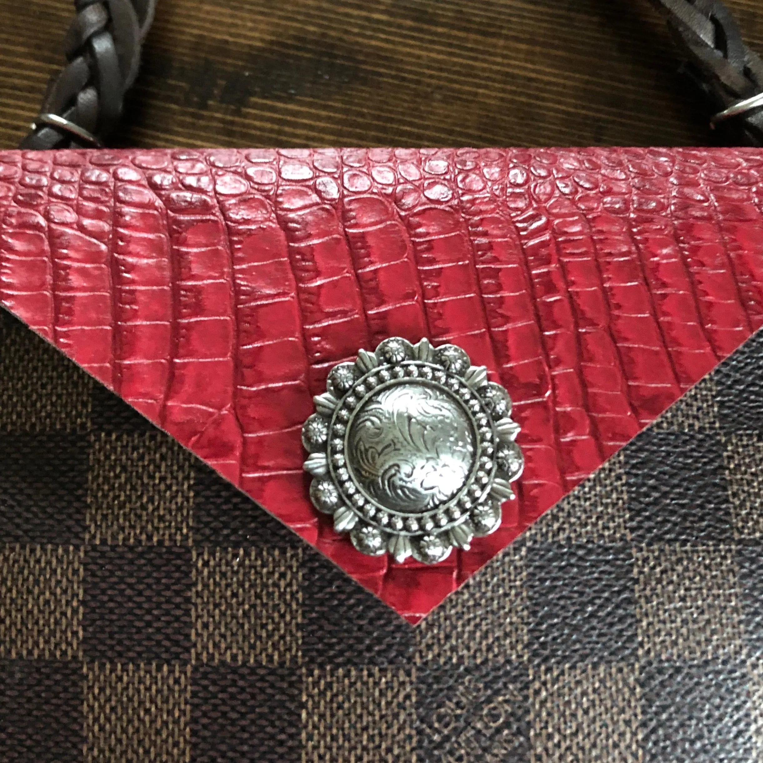 The Hawk - Red Vintage Clutch/Wristlet/Crossbody Bag