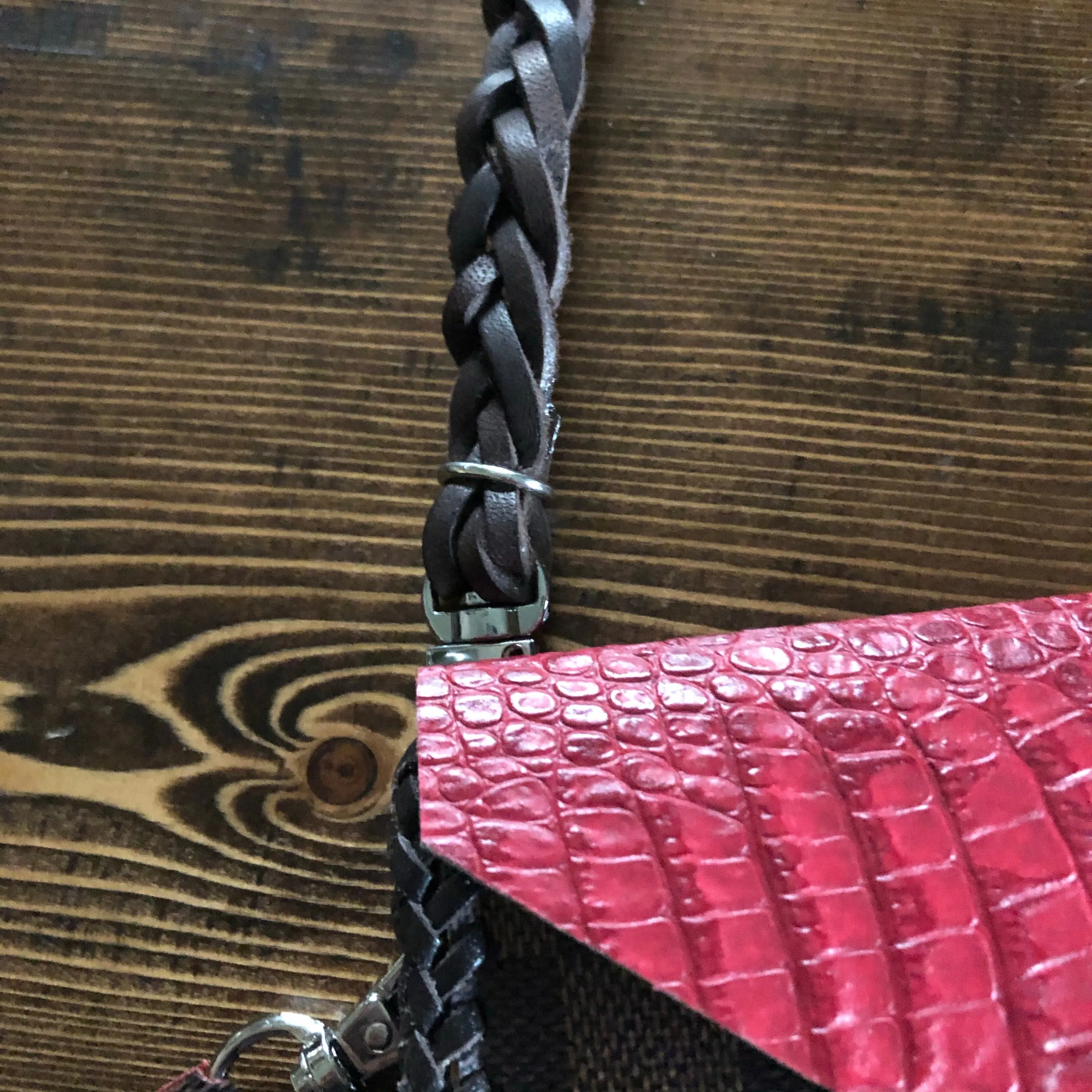 The Hawk - Red Vintage Clutch/Wristlet/Crossbody Bag