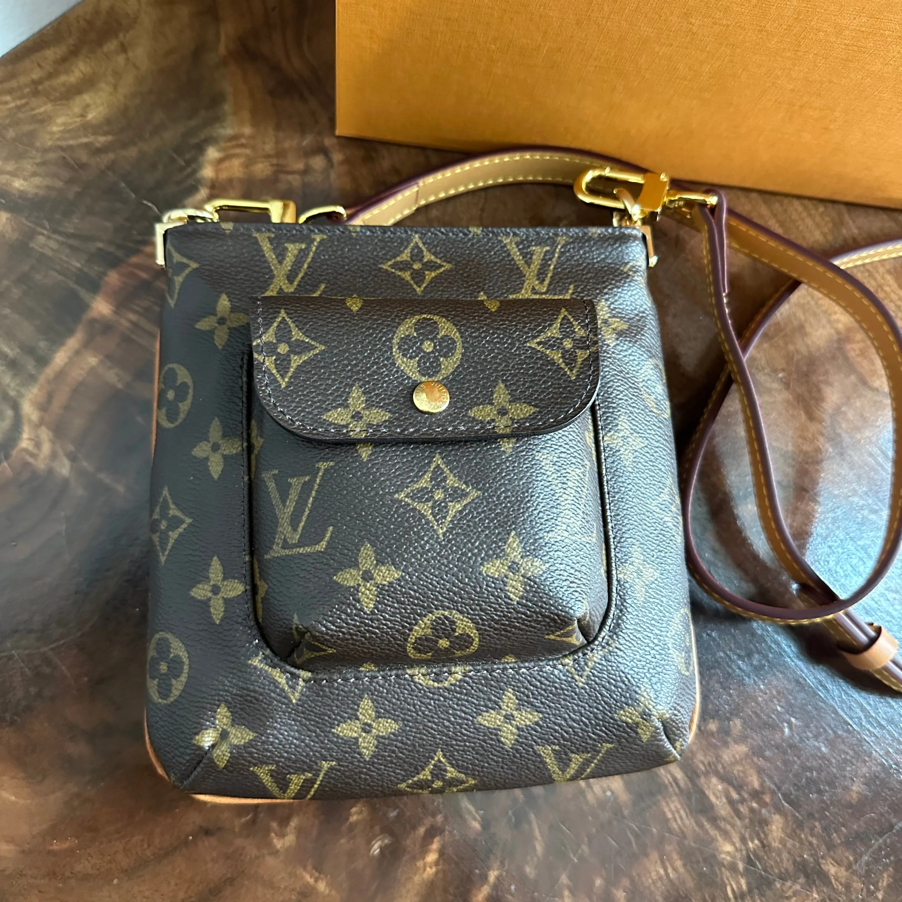 The Junco Crossbody - Vintage LV Monogram in Vachetta